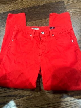AG Adriano Goldschmied Cropped Red Ankle Pants